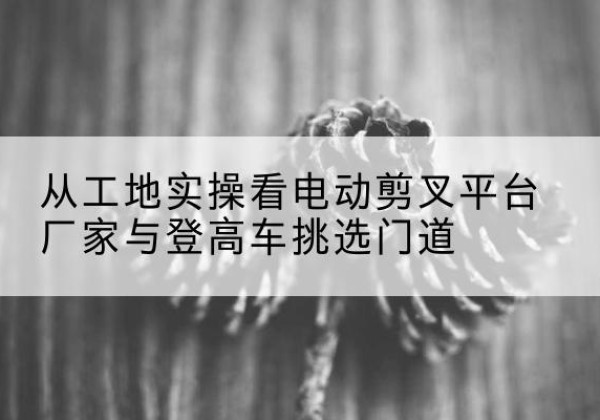 泗洪电动剪叉升降平台厂家-从工地实操看电动剪叉平台厂家与登高车挑选门道